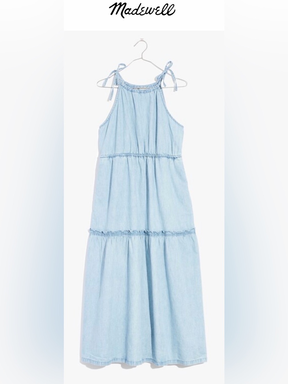 Like new MADEWELL TIERED MIDI chambray DRESS Sz 6